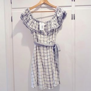 NWT skies are blue belted off the shoulder dress